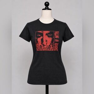 Falling In Reverse Band Tee Popular Monster Flames Double Sided Graphic Black lg